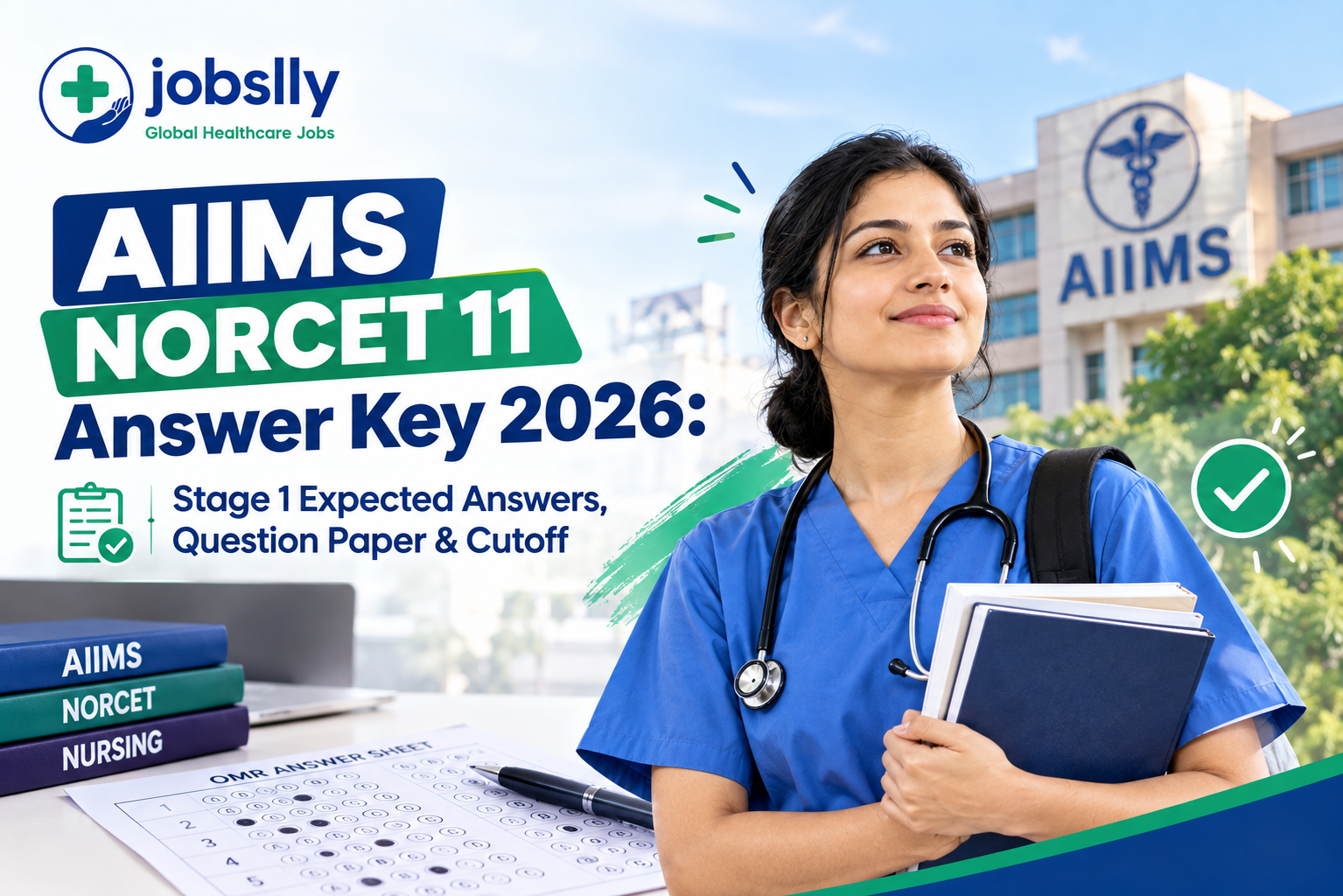 AIIMS NORCET 11 Answer Key 2026: Stage 1 Expected Answers, Question Paper & Cut-off - Jobslly Blog