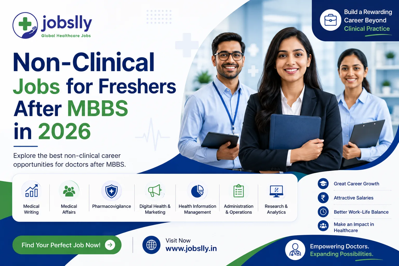 Non Clinical Jobs for Freshers After MBBS in 2026 - Jobslly Blog